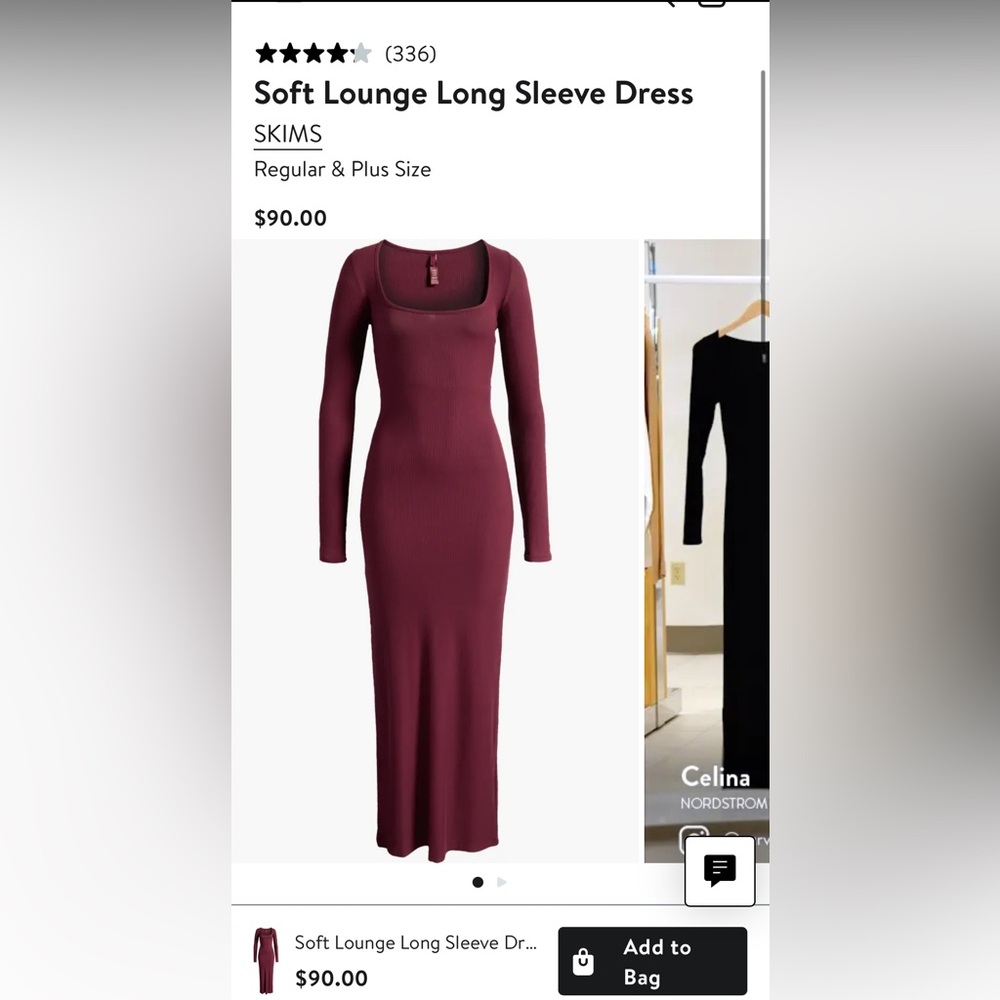 SKIMS Soft Lounge Long Sleeve Dress